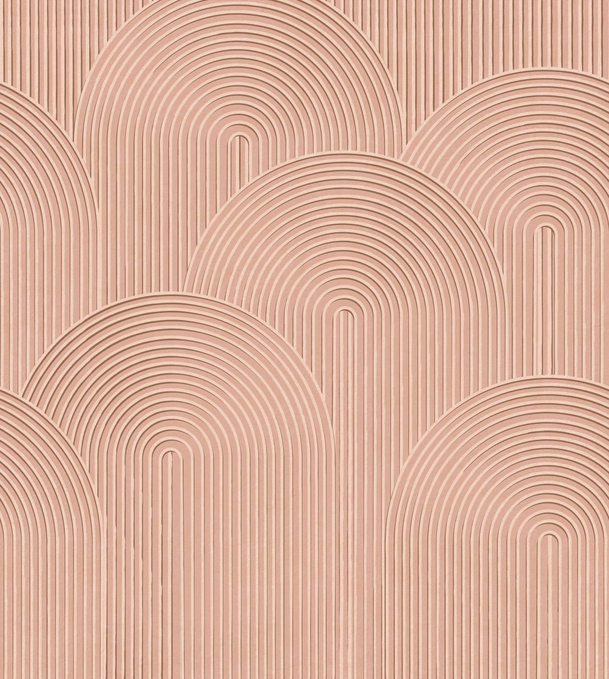 Papier peint panoramique effet 3D rose terracotta ESTAhome 250x279 cm