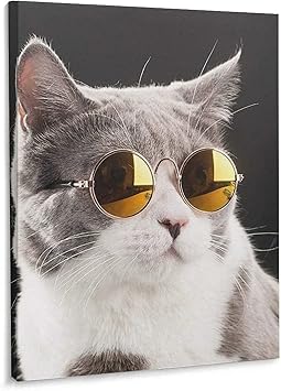 Amazon アートパネル 飾り絵 かわいい クール な 猫柄 フレーム無し絵画 ポスター アートボード インテリア アートフレーム 壁画 壁掛け 壁の絵 キャンバスアート モダン 壁飾り ウォールアート 額縁なし 部屋飾り 玄関 30 40cm ウォールステッカー オンライン通販