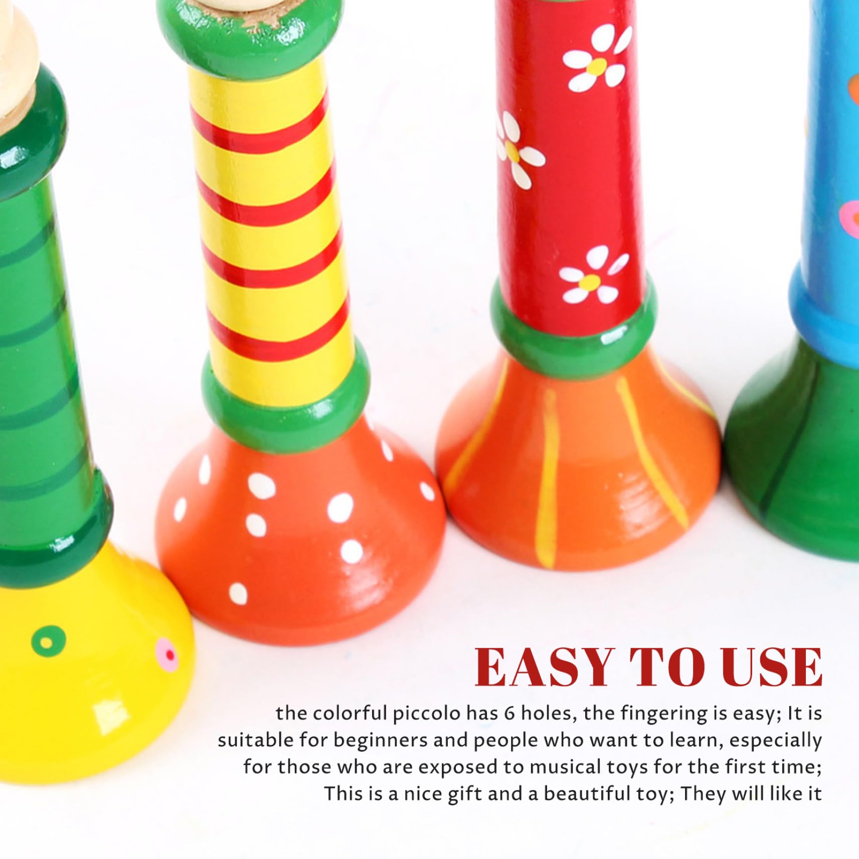 Trompeta de Juguete 2 Piezas pequeña de Madera, Linda y Segura, Trompeta para niños pequeños, Juego de simulación, Divertidos Instrumentos Musicales para niños de 1 a 3 años, Color Aleatorio, Juguete