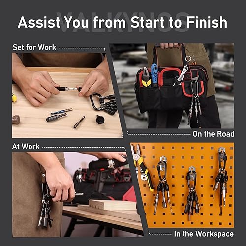 Miniatura 6 de Valkynos 6 soportes para brocas para hombre, llavero con soporte de 14, soporte para brocas de impacto, organizador de brocas de liberación rápida,