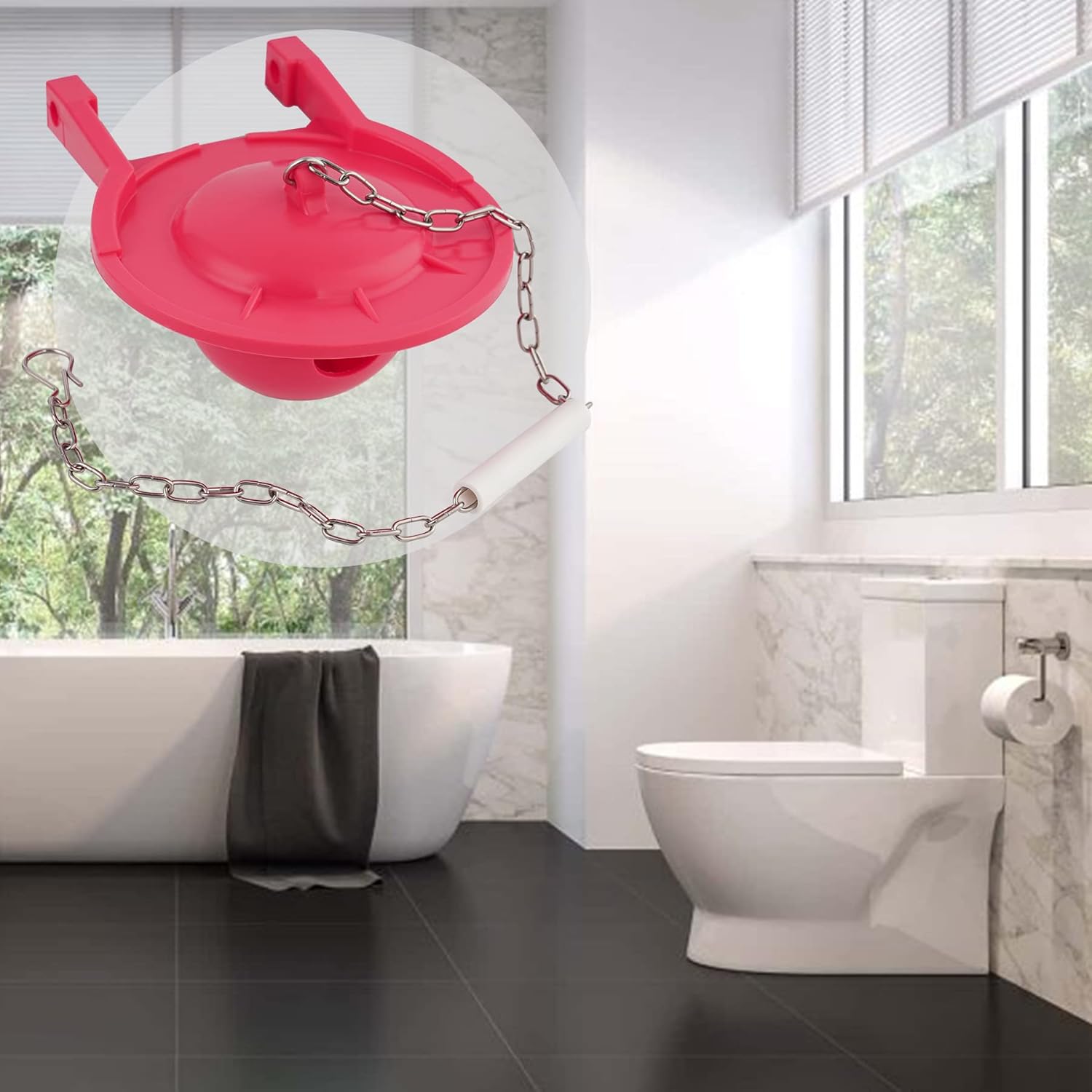 2 Pack Large 3-Inch Toilet Flapper Replacement Compatible with TOTO flapper Model G-Max, THU138S, THU175S and THU331S- Oversized Sealing and Easy to Install - - 