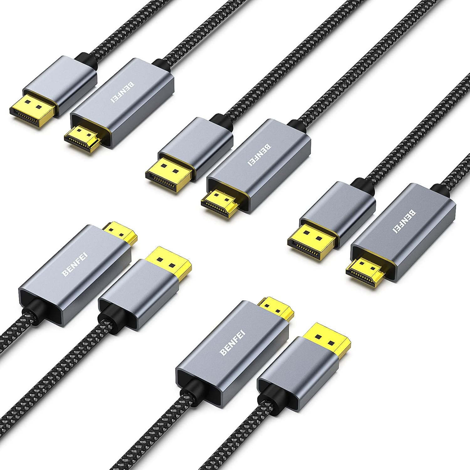 Amazon.com: BENFEI 5 Pack 4K DisplayPort to HDMI 6 Feet Cable[Aluminum ...