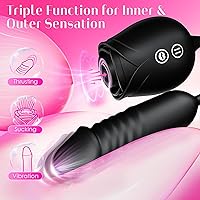 Vista 37 de Vibrator Dildo Sex Toys for Women - MOOLIGIRL Rose Sex Toy with Thrusting G Spot Vibrators & 10 Sucking Modes for Clitoral Nipple Stimulation Anal