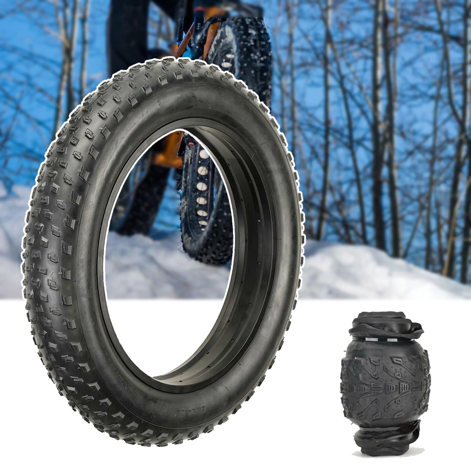 20/26 Zoll Fettreifen – 20/26*4.0 Außen- Und Innenreifen Für Fatbikes, E-Bikes Und Schneeräder