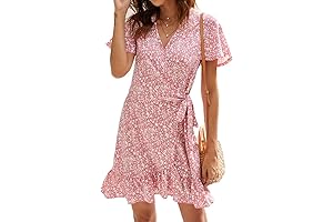 Naggoo Belted Dotted Swiss Mini Dress with Ruffle Trim