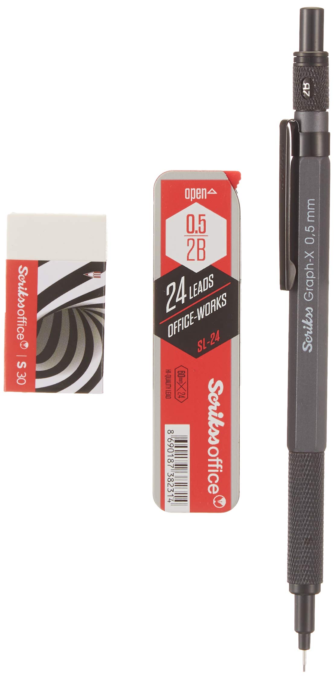 Scrikss Office Graphx 3'lü Set Versatil Kalem 0.5 Mm Antrasitsilgimin 0.5 Mm