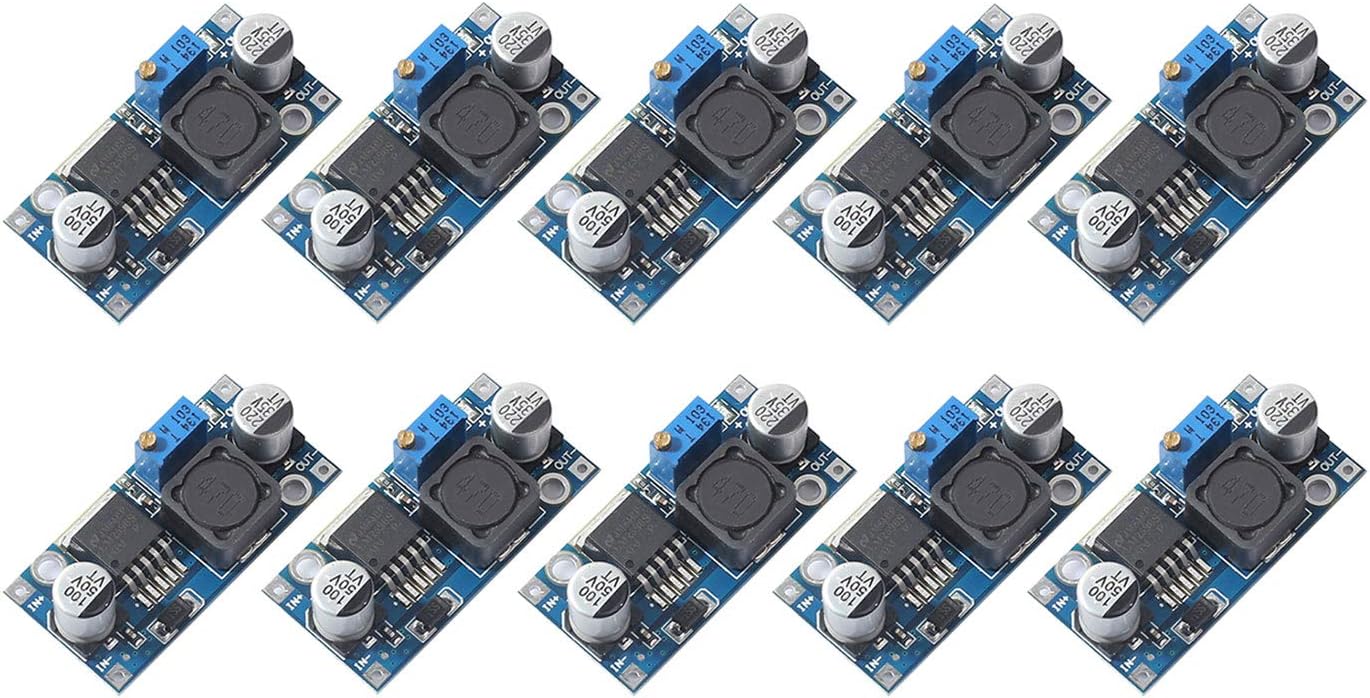 DEVMO 10 Pack LM2596 LM2596S DC-DC Step Down Variable Volt Regulator Input 3.0-40V Output 1.5-35V Adjustable Buck Converter Electronic Voltage Stabilizer Power Supply Module