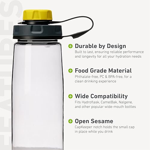 Vista 46 de humangear capCAP+ Convierte aberturas de boca ancha Seguro fácil de abrir Material seguro para alimentos Tapa de accesorio para botella