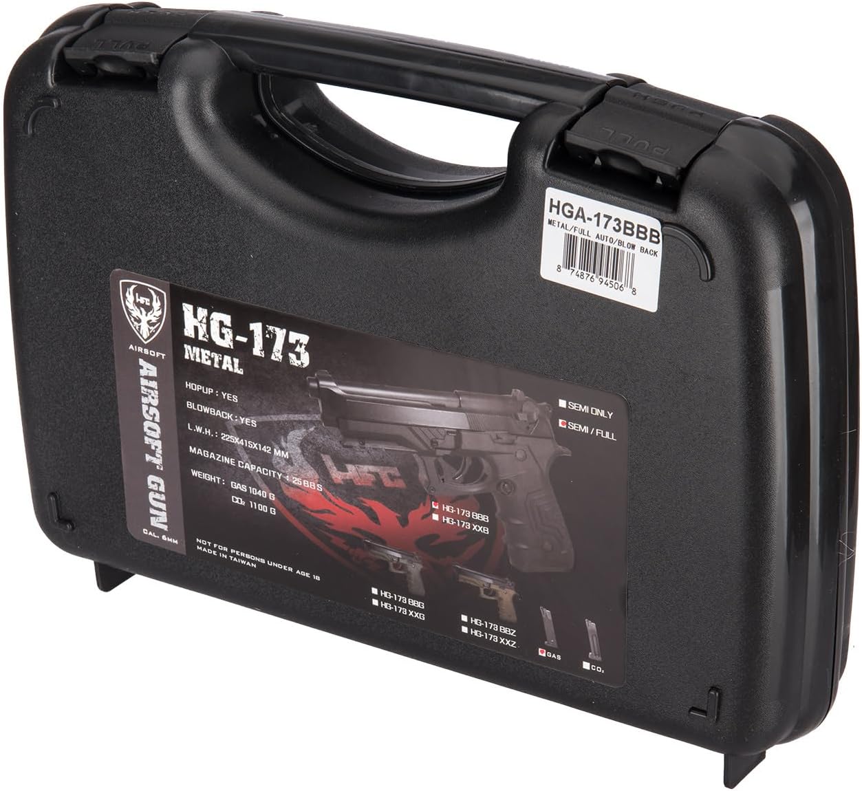 GoldenBall x HFC Full Metal Bereta M92 GBB with Semi and Full Auto Functionality