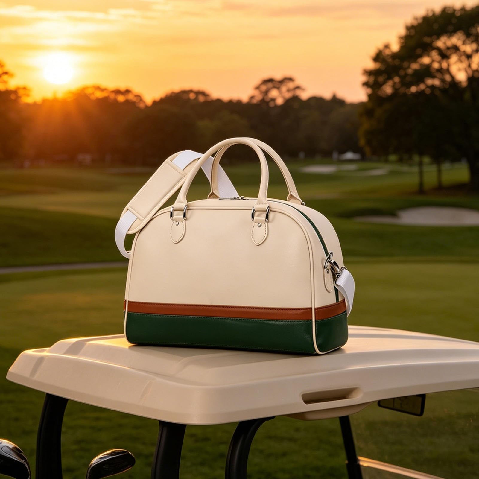 ZJchao Leichte Golftasche, Hochwertige Kunstledertasche mit Mehreren Fächern für Damen, Golfzubehör, Kleidung, Reisen