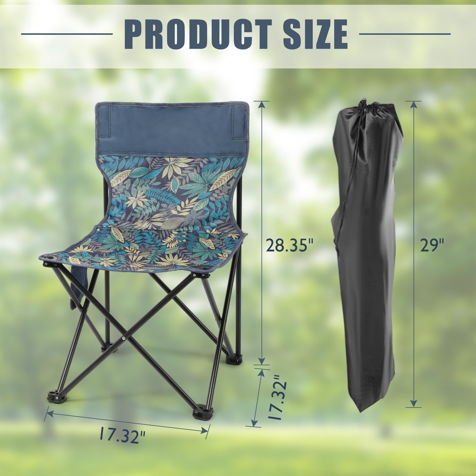 Camping Chairs Suitable for Teenagers Ultralight Folding Camping Chair?Rich Pockets?Outdoor Camping, Beach, Fishing, Picnic, Lawn, Concert, Hiking Foldable Camping Chair