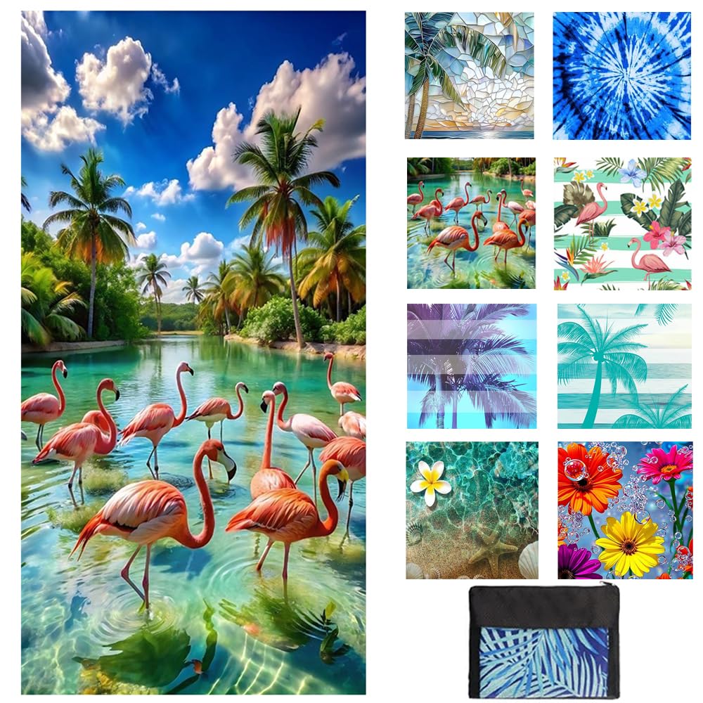 JAODFK Microfibre Beach Towel 71"X32" Quick Dry Lightweight Sand Free Extra Large Thin Towels Travel Essentials For Adults Womens Swim Bath Accessories Mats Holiday Must Haves Red-Crowned Crane