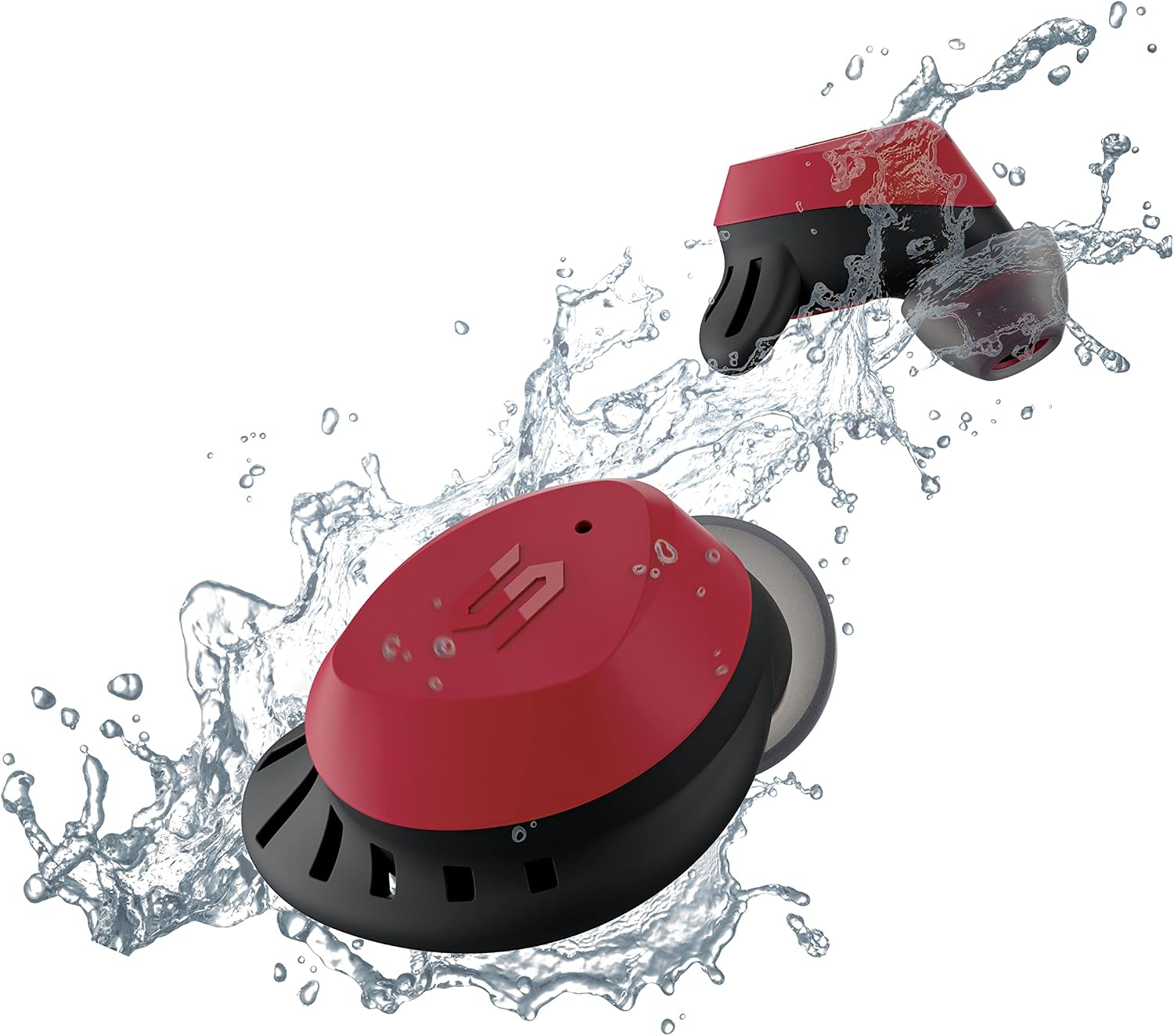Soul S-FIT True Wireless Earbuds - Waterproof, Shock-Resistant Earphones with Customizable Fit, Bluetooth 5.0, Transparency Mode, and Long Battery Life for Running, Gym, and Outdoor Activities (Red)