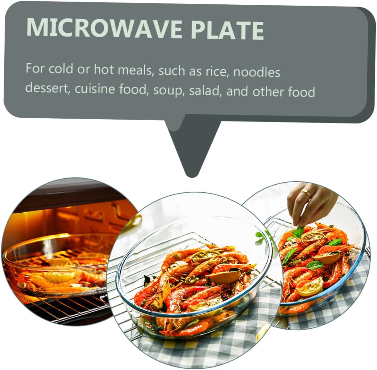 Household Oval Baking Pan Microwave Oven Serving Dish for Fruit Salad Casserole Stylish Design for Kitchen Parties