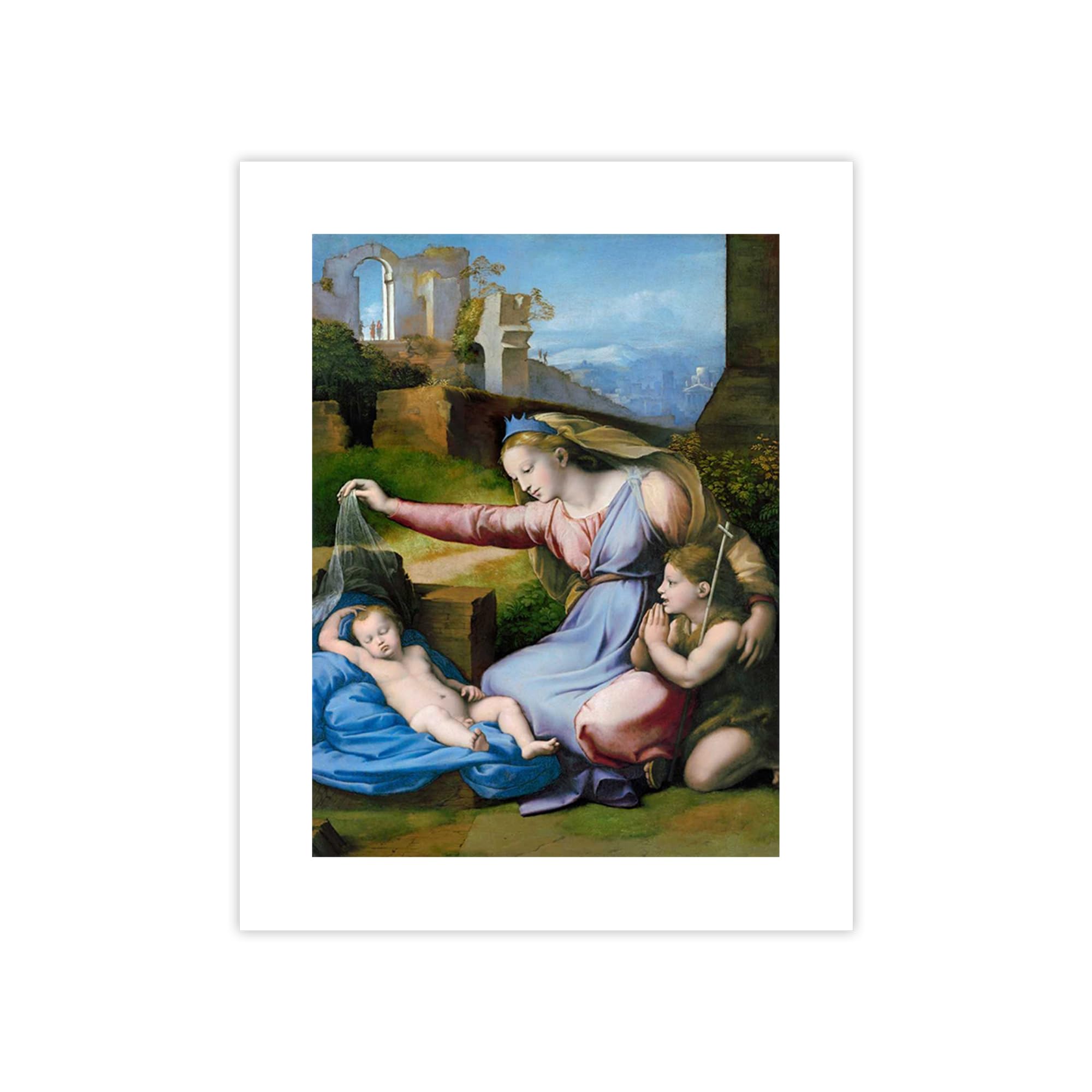 Raffaello The Madonna of The Blue Diadem poster art impression sur papier déco 100x75 cm