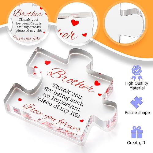 Miniatura 2 de Regalos para hermanos  Rompecabezas de bloque acrílico grabado para hermano de 4.1 x 3.5 pulgadas  Regalos geniales para hermano de hermana, hermano
