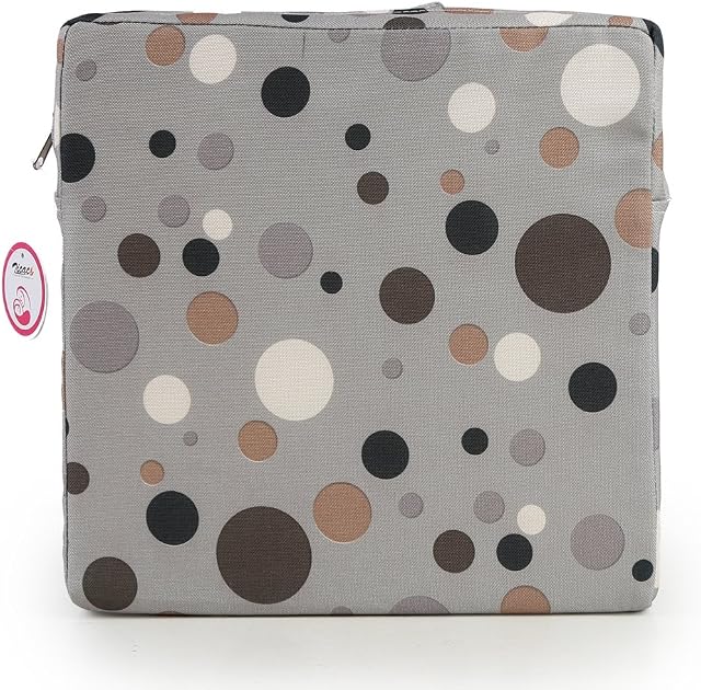 Booster Seat Owl Printed Harness Cushion Dismountable Kid Baby Seat Highten Pad Travel Storage Chair Toddler Infant Dining Chair (Gray Dots)