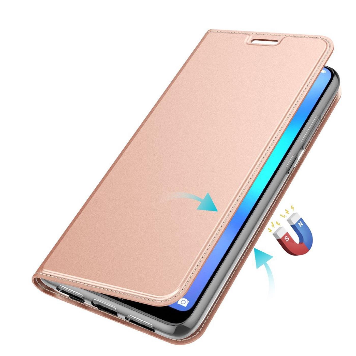 Verco Custodia Portafoglio In Pelle PU Per Huawei P20 Lite - Protezione Antiurto Con Supporto E Chiusura Magnetica (Rosso)