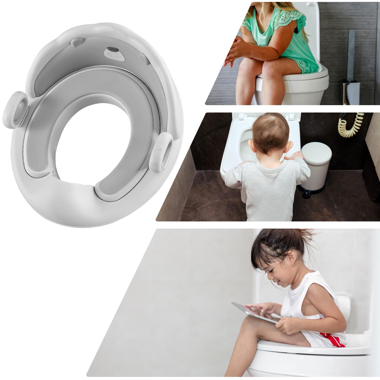 Asiento para inodoro, asiento de inodoro para niños, fijación para asiento | de inodoro para niños con asas – Reductor orinal con protección de , orinal antideslizante para inodoros redondos