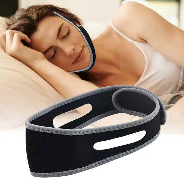 Anti-Snoring Chin Strap for CPAP - Adjustable Neoprene Jaw Support for Better Sleep