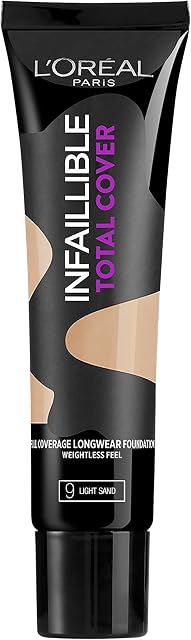 L'Oréal Infallible Total Cover Foundation, 9 Light Sand, 35 g