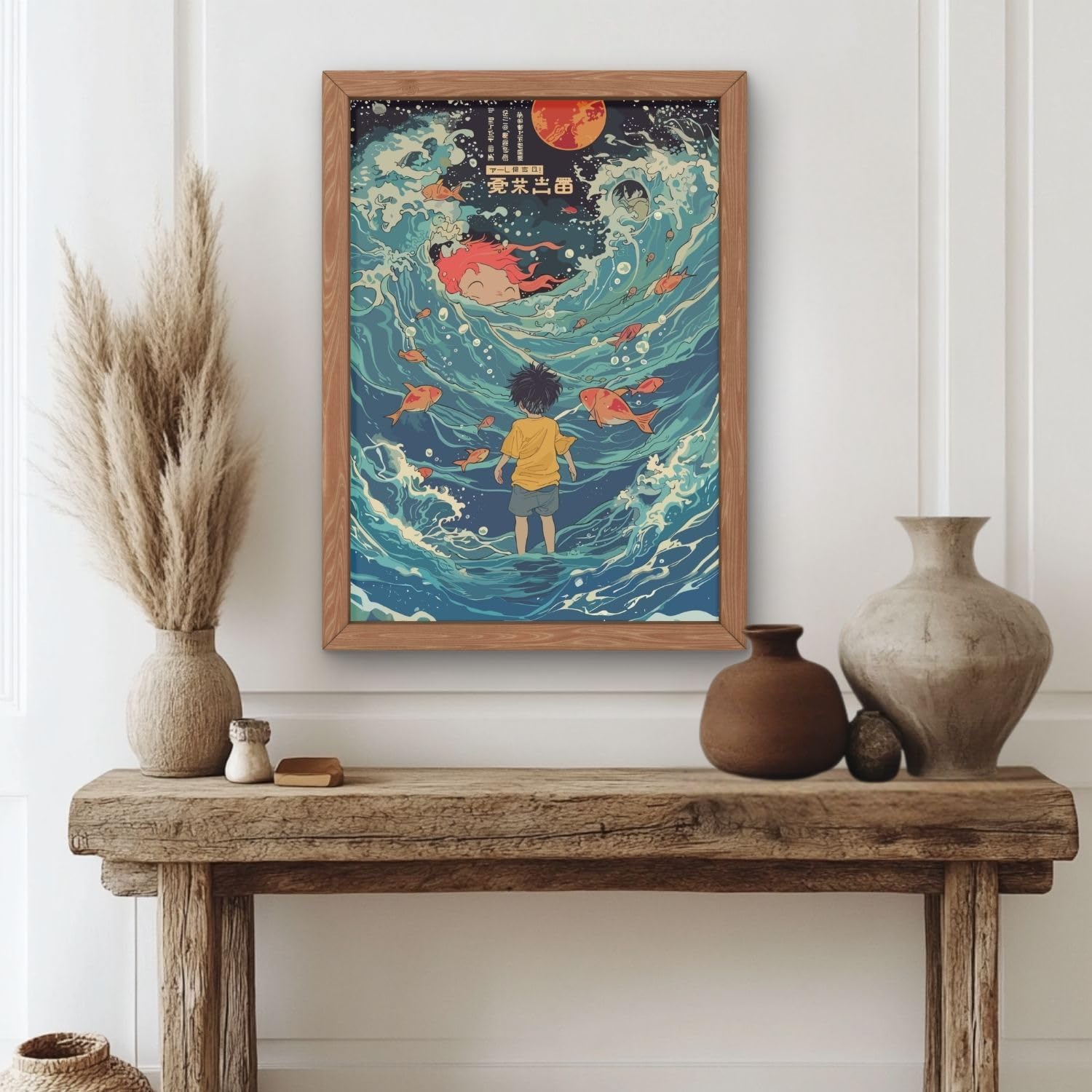 Brighton Posters Ponyo Anime Art Print - Japanese Goldfish Fantasy Ocean Wall Art | Colorful Kids Room Decor