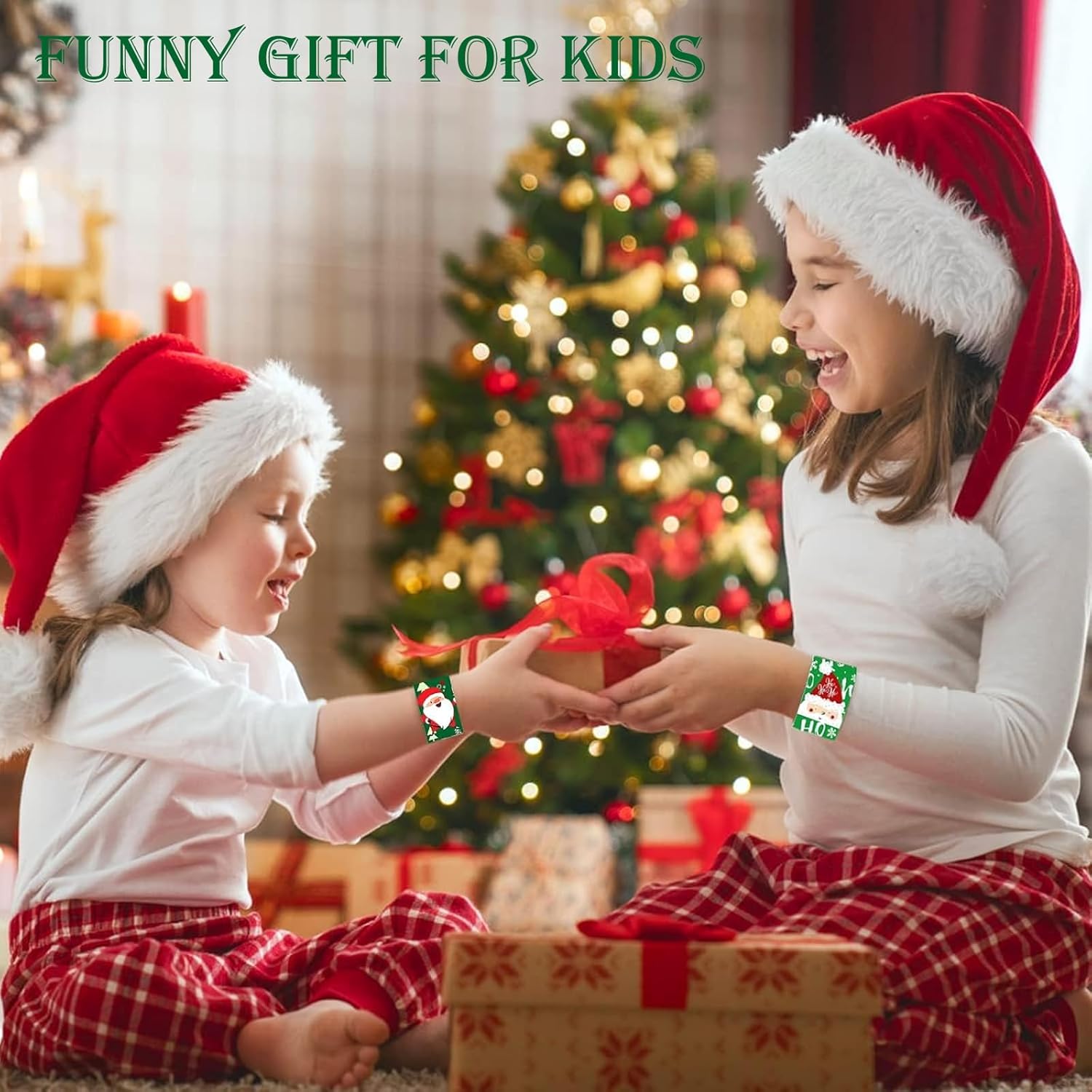 48 PCS Christmas Slap Bracelets Party Favors, Bulk Snap Bracelet Party Favors Supplies for kids&teens Gifts Teacher Classroom School Prizes - Image 4