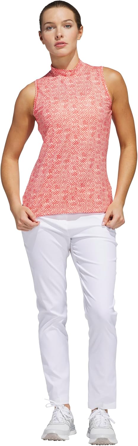 Adidas Womens Ultimate365 Mock Neck Sleeveless Polo Shirt - Image 7