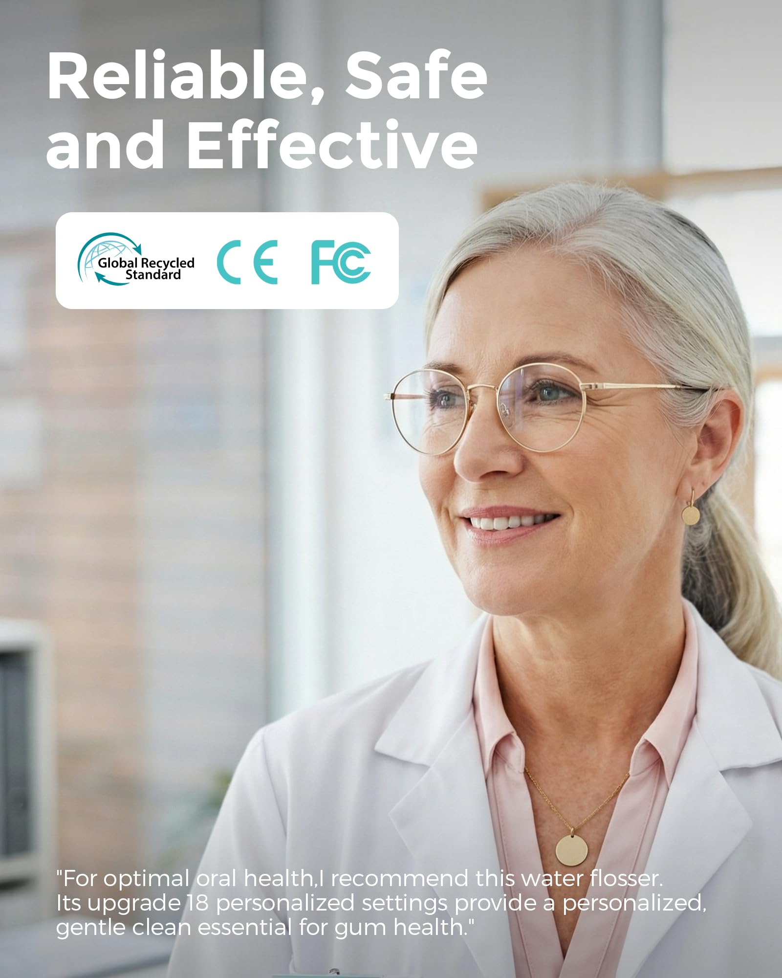 Water Flossers for Teeth - 5 Modes, 6 Flossing Tips, Rechargeable Cordless Portable 300ML Larger Tank Electric Waterflosser Cleaner IPX7 Waterproof Floss Cleaning Teeth Pick for Home Travel