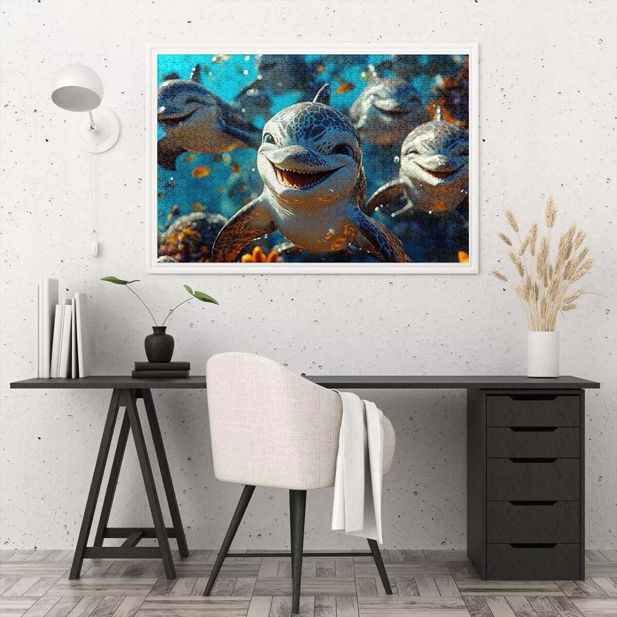 Puzzle 1500 Piezas Adultos, Puzzle 1500 Piezas de Madera, Rompecabezas para Adultos Animal Patrón, Rompecabezas Desafiante para Toda la Familia, Regalos Originales para Mujer, Tema: Delfín, B-94