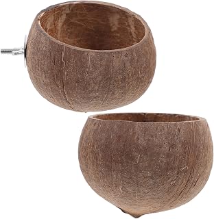 2pcs Coconut Shell Pet Feeding Bowl Storage Basin for Hamsters Guinea Pigs and Squirrels Easy to Capacity for Dry and Fresh Food