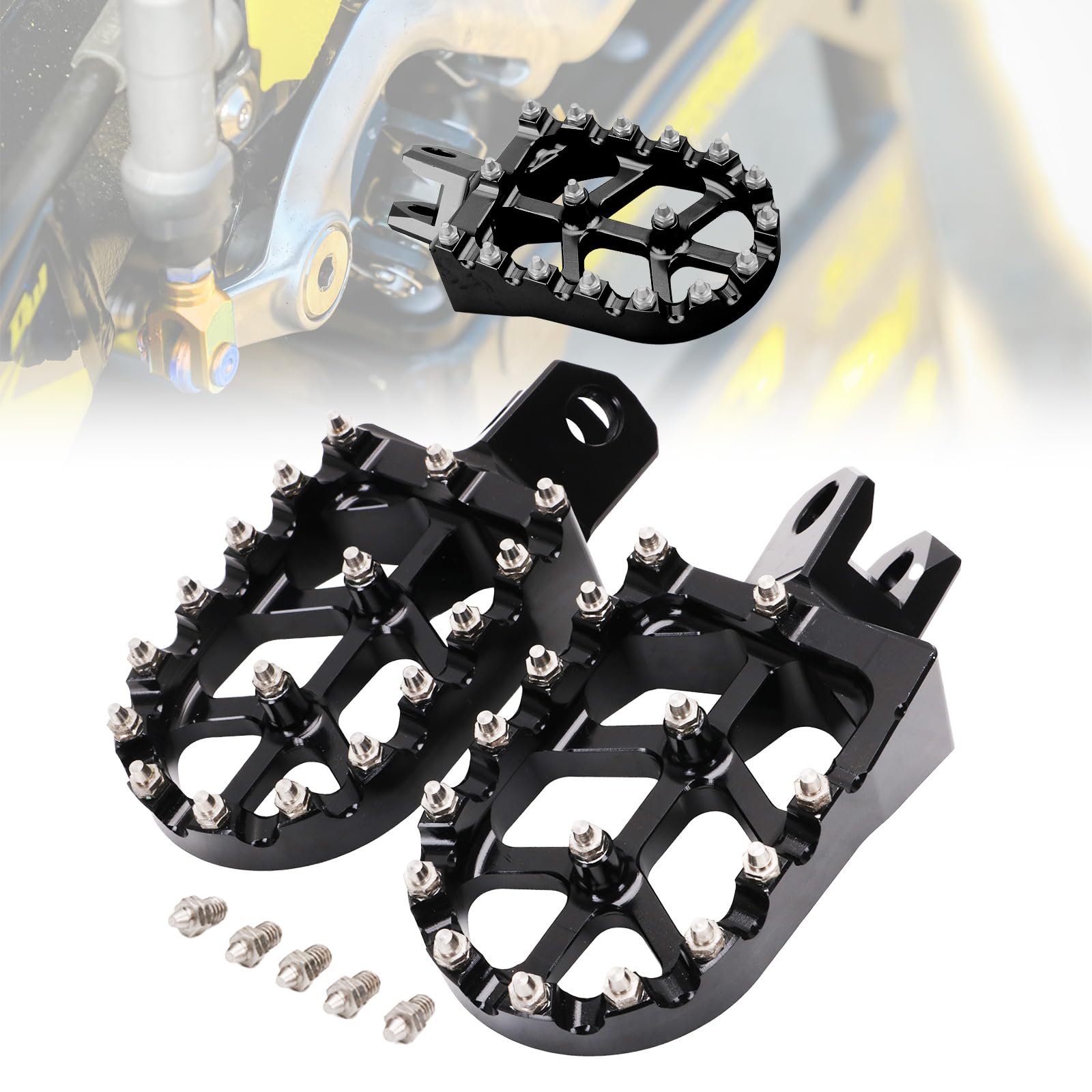 Fußrasten Motorrad für RM125 250 250Z RMX250 DRZ400 400E 400S 400SM Schwarz