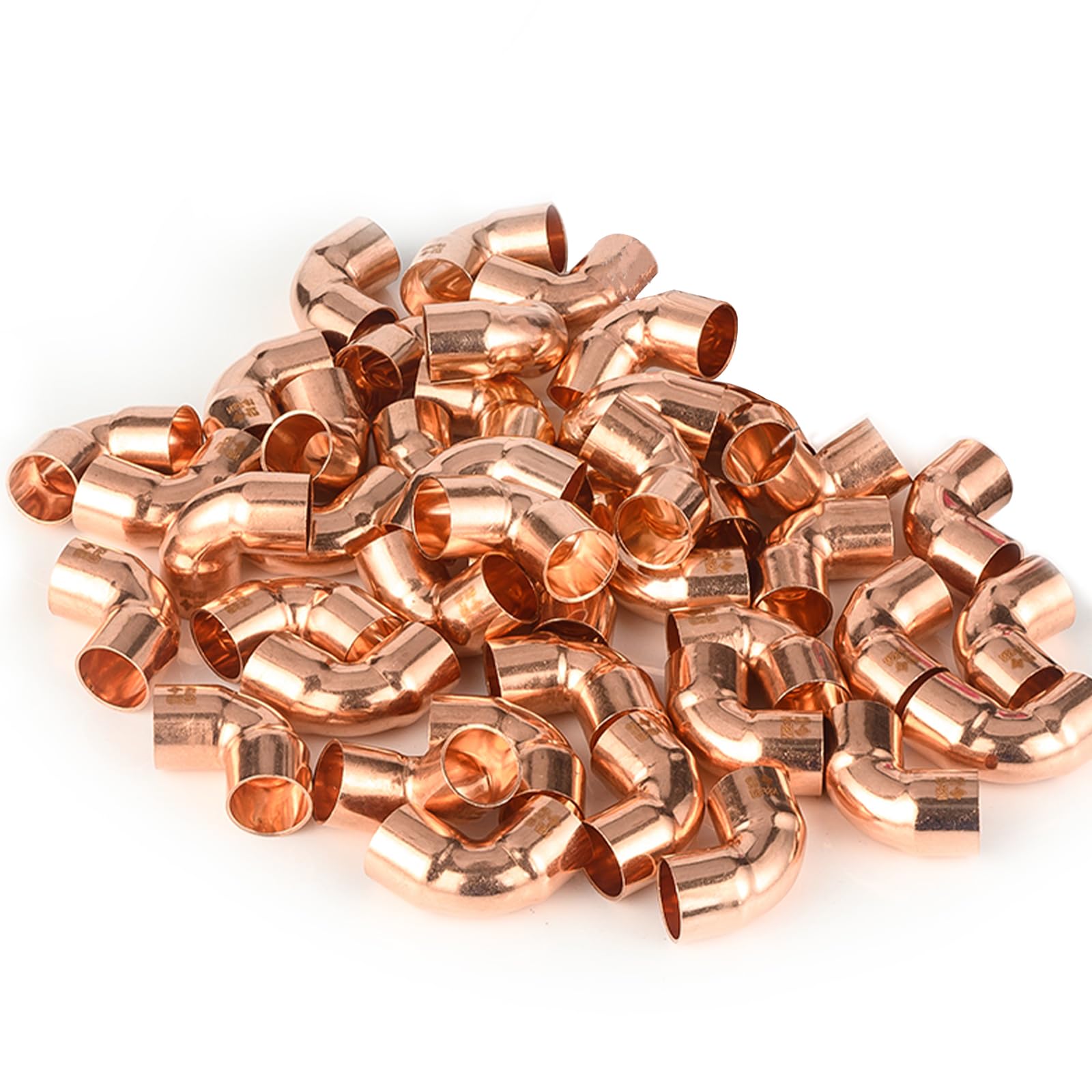 Paquete de 150 Codos de Cobre de 90° GUOFIS de 1 Pulgada C x 1 Pulgada C, Codos de Radio Corto LF con conexión de Soldadura para Uso residencial y Comercial (COPPER049-150Pack)