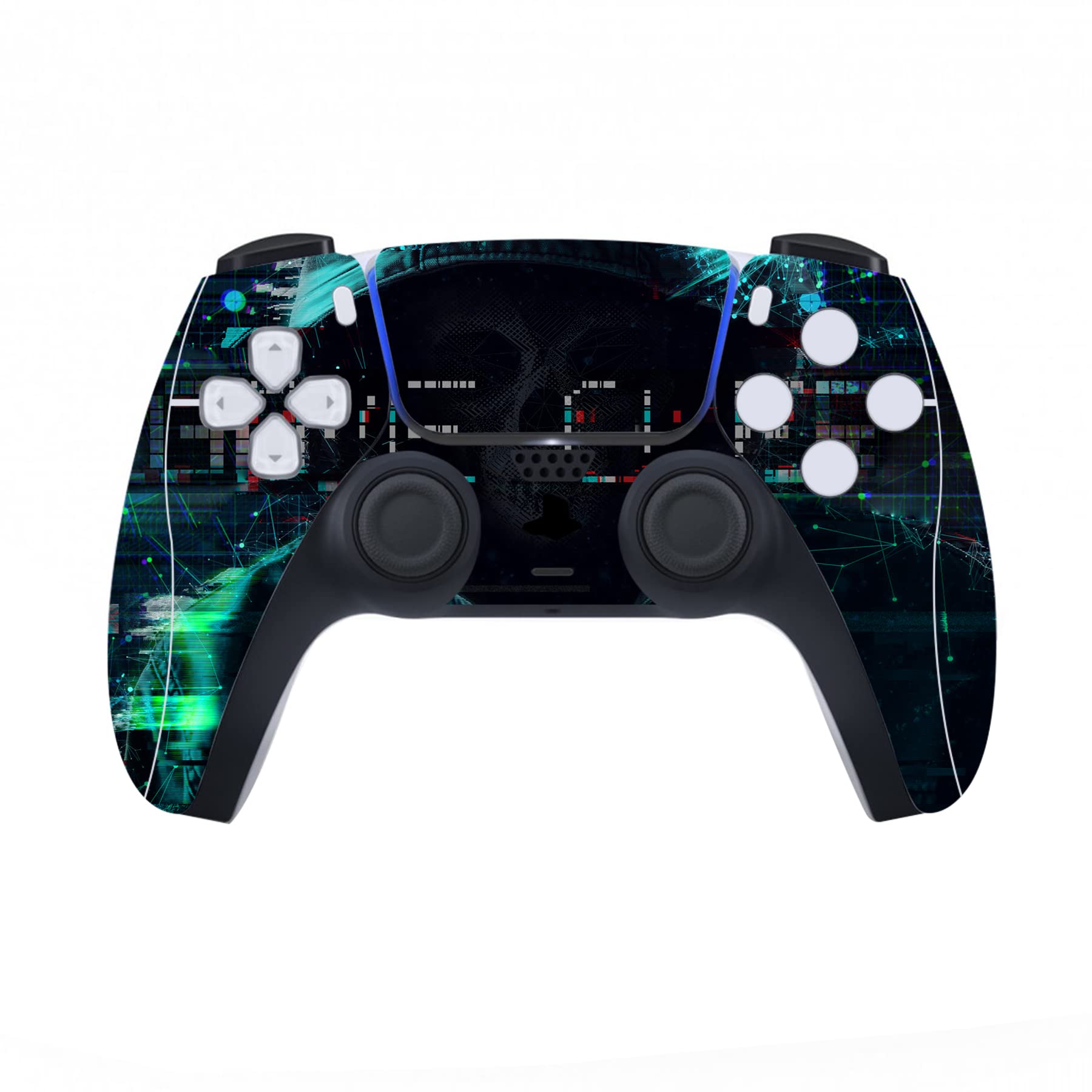 PlayVital Pegatina Completa para ps5 Edición Digital - Calcomanía Vinilo para Consola, Control, Estación de Recarga, Control Remoto y Audífonos, Adhesivo Piel (Game Over Hacker)