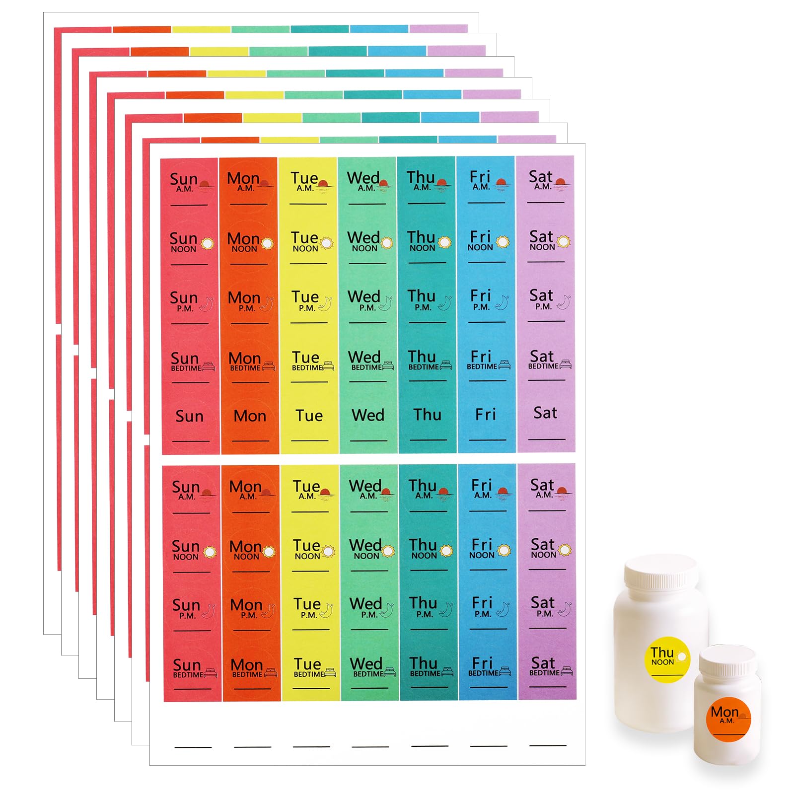 630 Pcs Medicine Labels Stickers for Pill Organizers, 350 DIY Pocket Pharmacy Labels & 280 Medicine Reminder Stickers, Travel Daily Pill Container Brand Label Pill Case Label Stickers — Amazon image 8