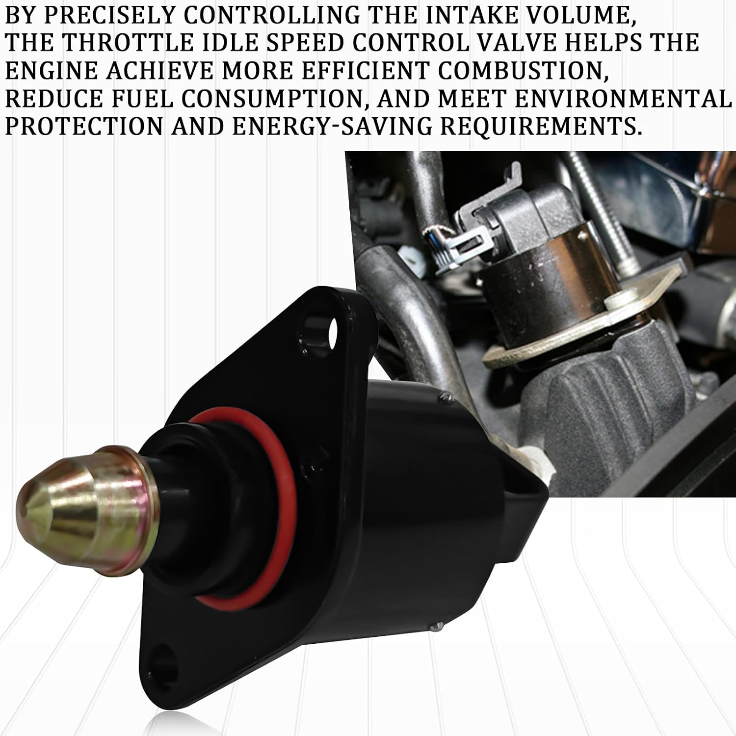 Idle Air Control Valve Sensor Idle Speed Control Valve, Throttle Response Controller Stepper Motor IAC Valves OEM #90380 10526 Compatible with King Kong Idle Motor Idle Speed (Black)