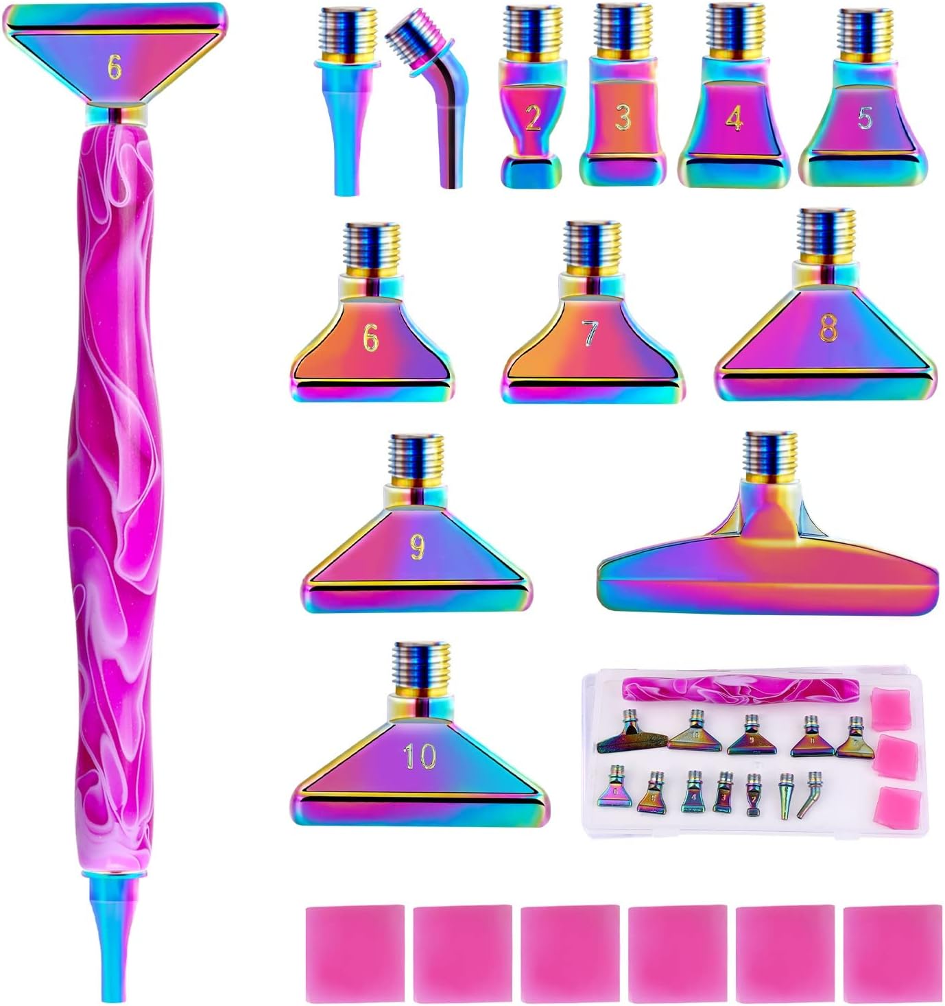 SouartsDiamond Painting Pens Kits DIY Diamond Painting Pens 5D Diamond Painting Accessories Tools with Multi Replacement Pen Heads for DIY Craft Crystal Drill Bead Tool (Purple Blue)