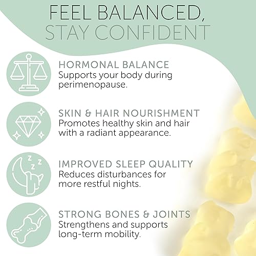 Miniatura 6 de Suplementos para la perimenopausia para mujeres  Vitaminas gomosas premenopáusicas  Alivio para el equilibrio hormonal y cambios de humor  Apoya la
