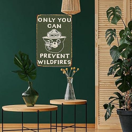 Miniatura 6 de CCparton Letrero de metal vintage de oso ahumado