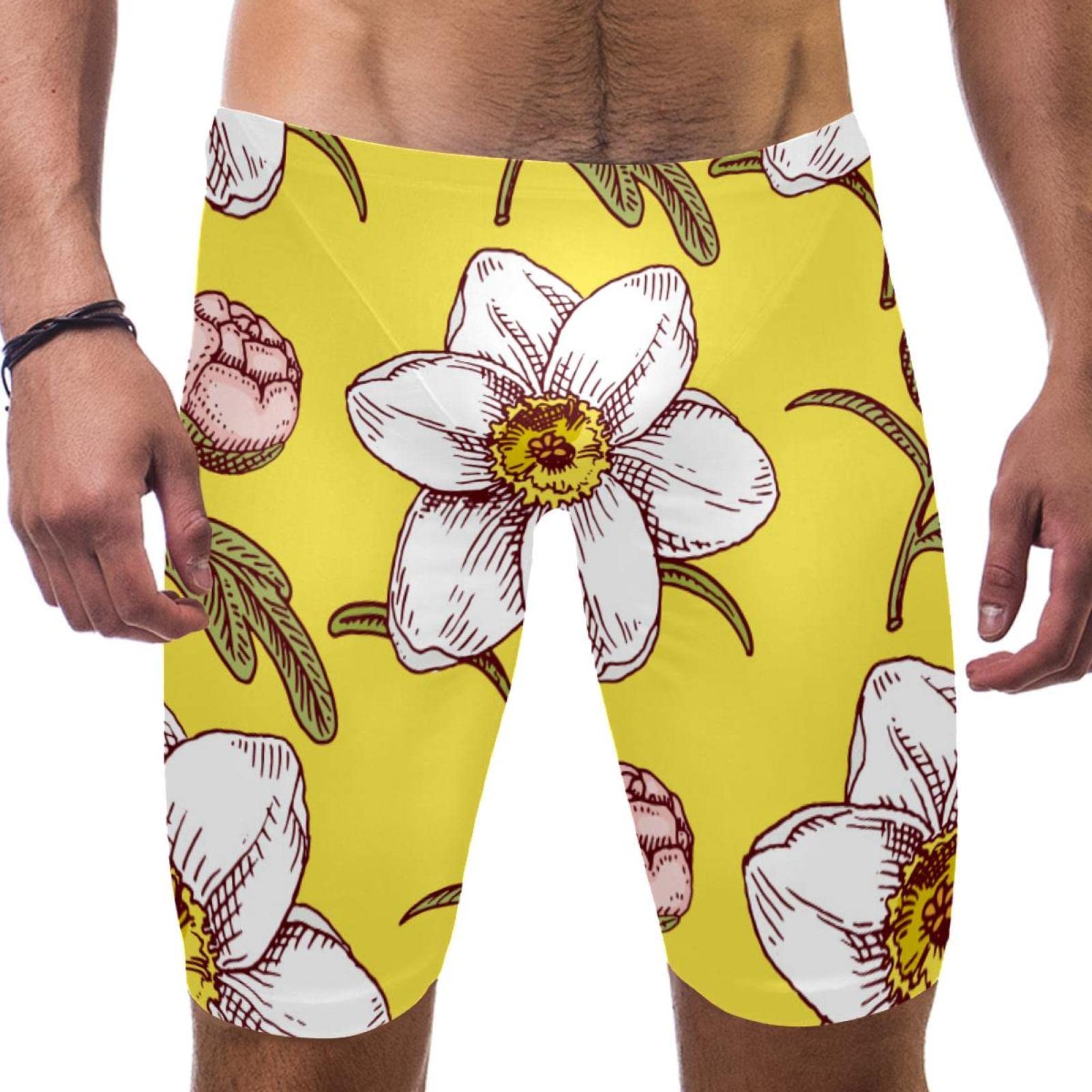 Traje de baño multicolor de pierna cuadrada para competición 7