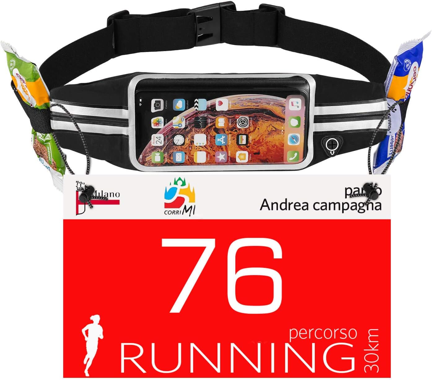 Newppon Running Belt Phone Pouch Runner Race Belt Waist Pack with Water Resistant