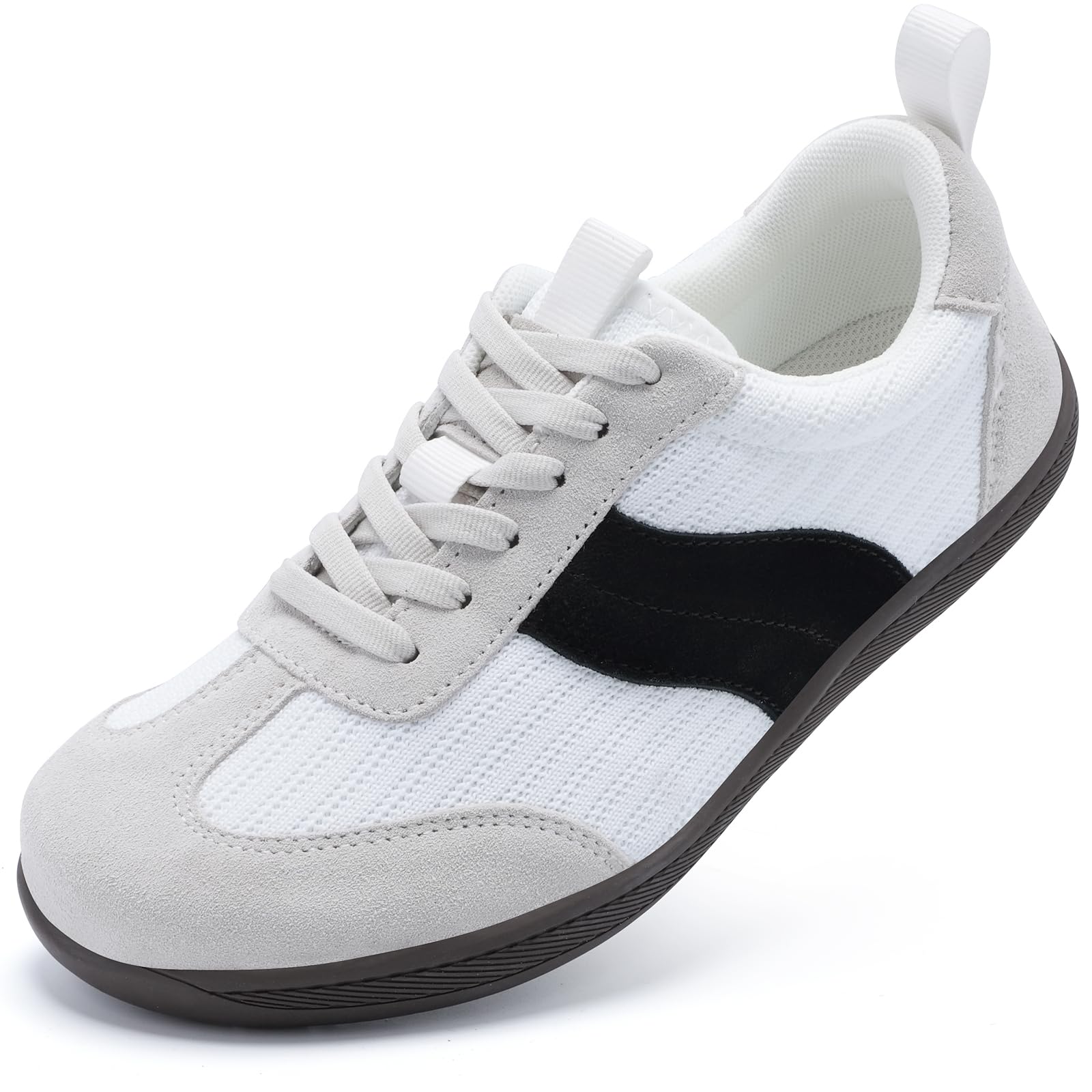 Myzmnk Breite Barfußschuhe Damen Barfuss Schuhe mit Breiter Zehenbox Zero Drop Leichtgewicht Atmungsaktive Sneaker für Fitness Joggen Alltag Damen Laufschuhe