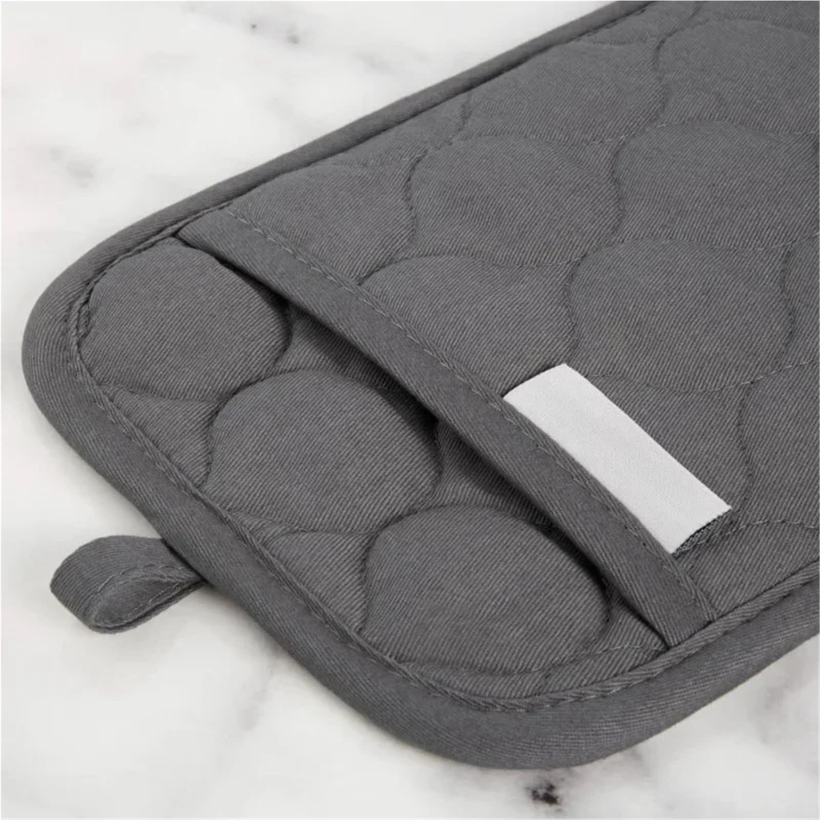 Gants De Four Gant de four matelassé en coton éponge, manique résistant à la chaleur, 16"x26", 7"x13" et 7"x10", gris Pour La Cuisson