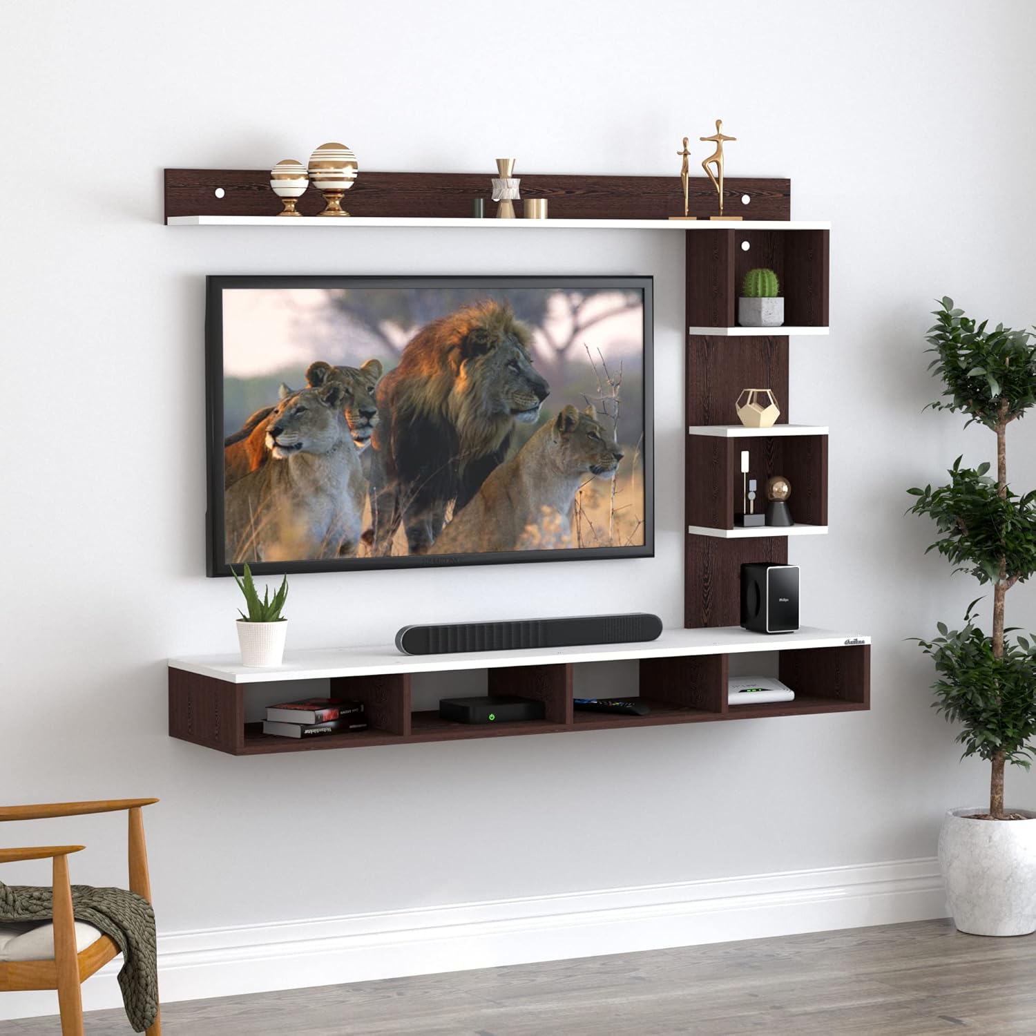 Anikaa Irina Engineered Wood Wall Mount TV Unit TV Stand TV TV
