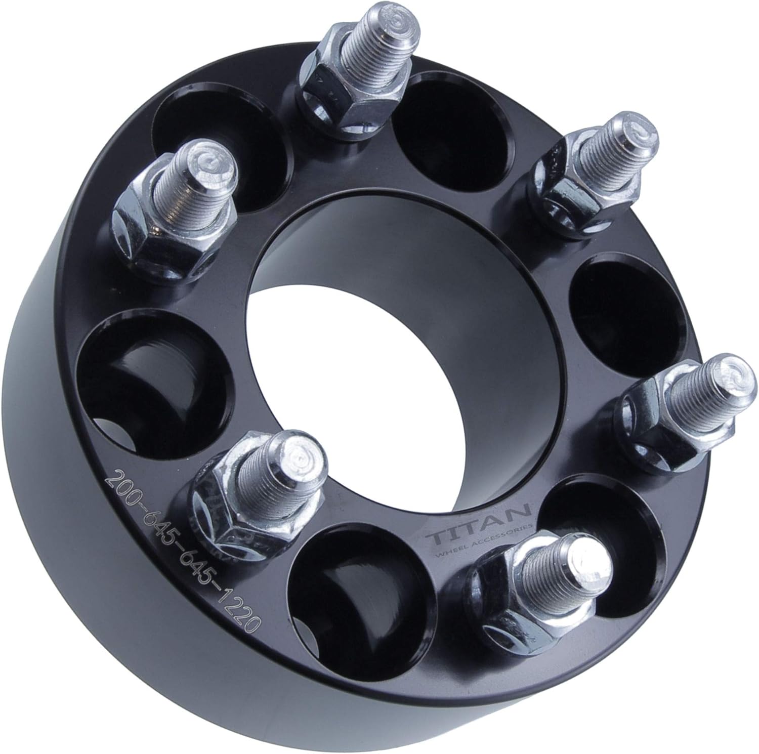 1.5" 6x4.5 Wheel Spacers - Wider Stance, Increased Clearance, Fits Dodge Dakota Durango - 1.5 Inch (38mm), 6x114.3, 1/2x20 Studs - Set of 4 - Black