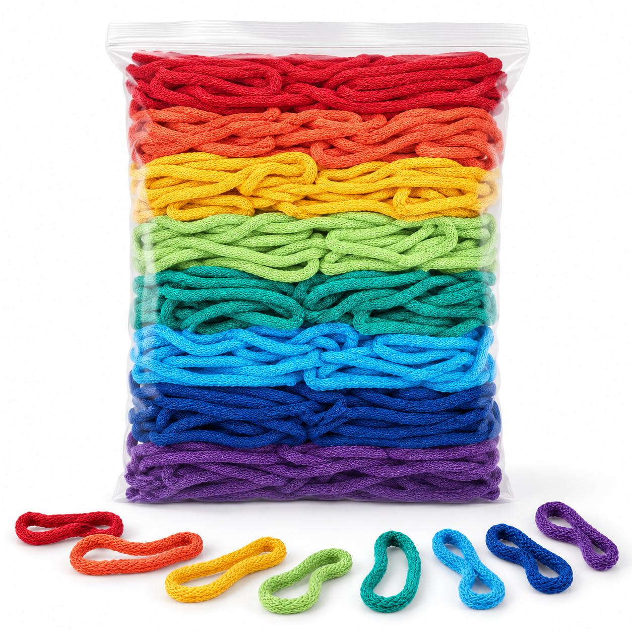 daheypong Cotton Weaving Loops Refill, Multi-Color Set, Fits 7-Inch Traditional Potholder Loom, Soft Stretch Craft Material for Weaving Projects，Weave 6 Potholders