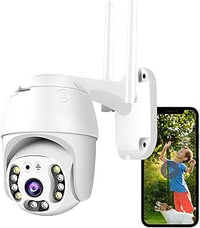 Mengshen Überwachungskamera im Freien, 3MP HD-Überwachungs-CCTV-Kamera mit Telefon-App, Bewegungserkennung, APP Alert Geeignet für den Innen- und Außengebrauch