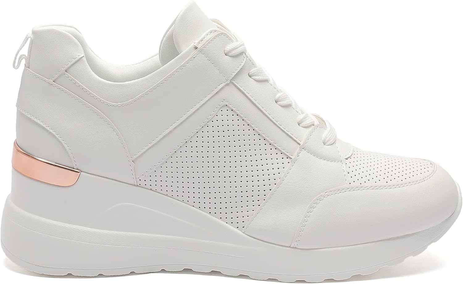 YZ Fashion Wedge Sneaker for Women High Heel Lace Up Platform Sneakers - Image 4