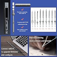 Vista 7 de TOOLSAGE TS101 Soldador TS100 actualizado 90W PD 65W DC de tamaño bolsillo inteligente programable estación de hierro de soldadura kit con puntas B2