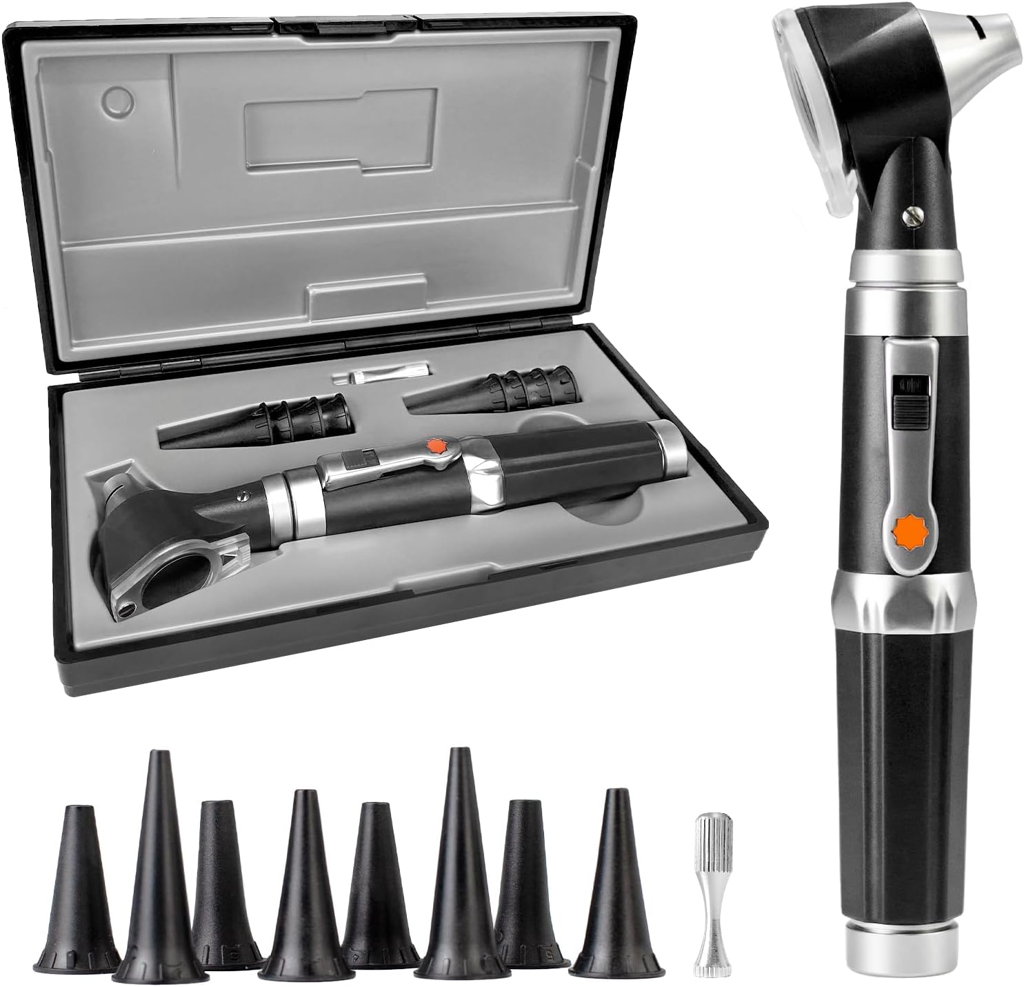 Mcp Otoscope Ot10G With Light-Ear Infection Detector,Pocket Ear Scope With Hard Plastic Case For Kids,Adults,Doctor,Pets In Multiple Colors(Black)